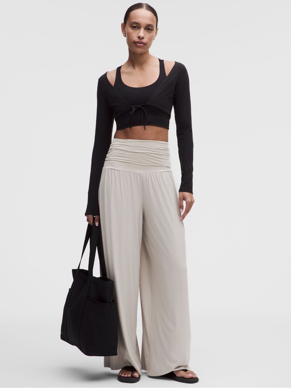 NWOT Lululemon 2 in 1 Nulu Wide Leg Jumpsuit / Pants, Downtown Tan – Size Large